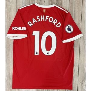NWT Authentic Adidas Manchester United Home Jersey 21-22 Rashford 10 PL Badge XL